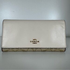 COACH Beige and Gold Wallet